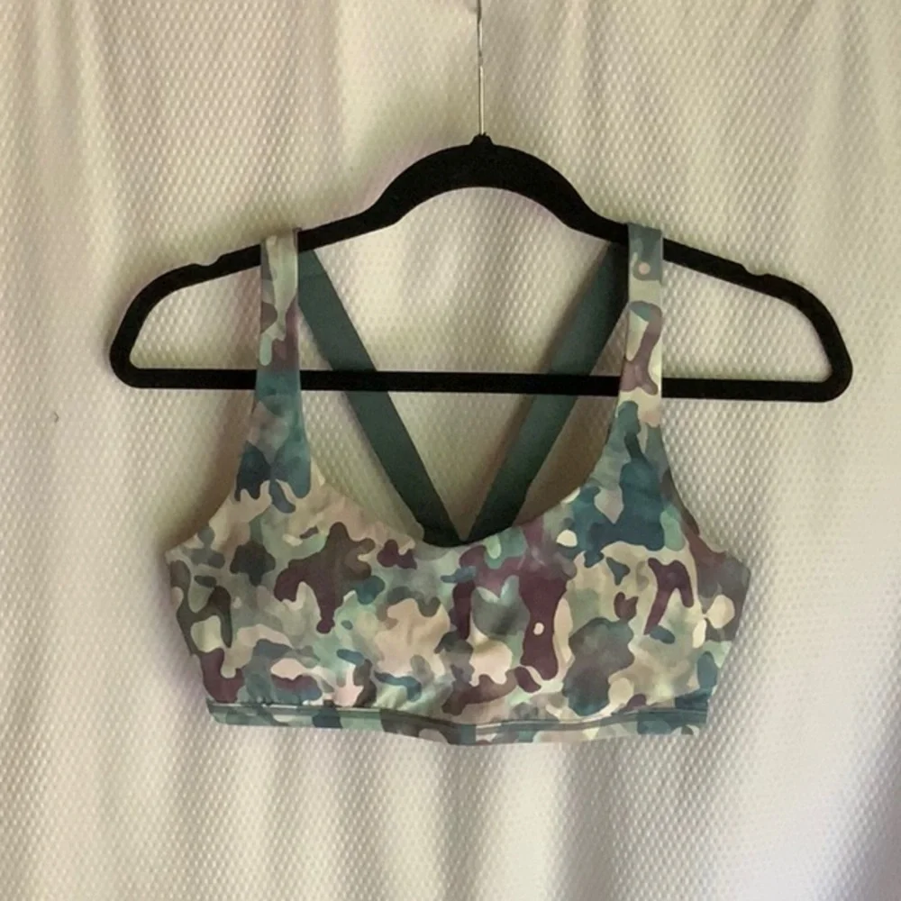 SPANX Green and Blue Sports Bra Moisture-Wicking Racerback - Picture 4 of 6